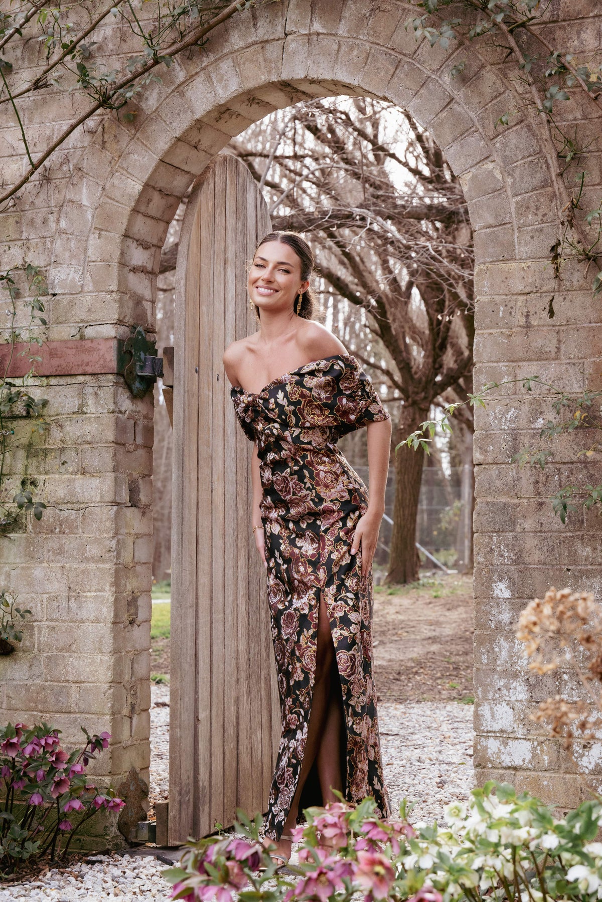 Lilia Maxi Dress - Black Floral