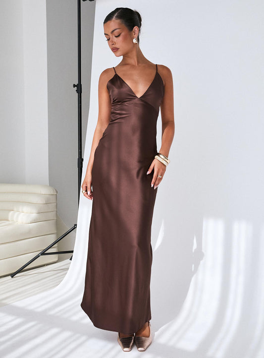 Angels Only Maxi Dress Chocolate