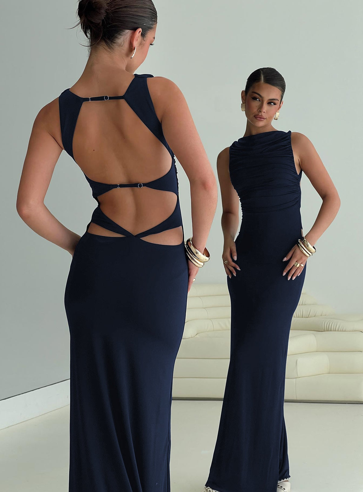 Undeniable Cut Out Maxi Dress Navy