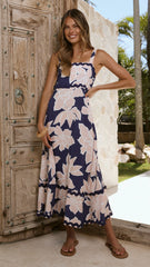 Malia Maxi Dress - Navy/Pink Floral
