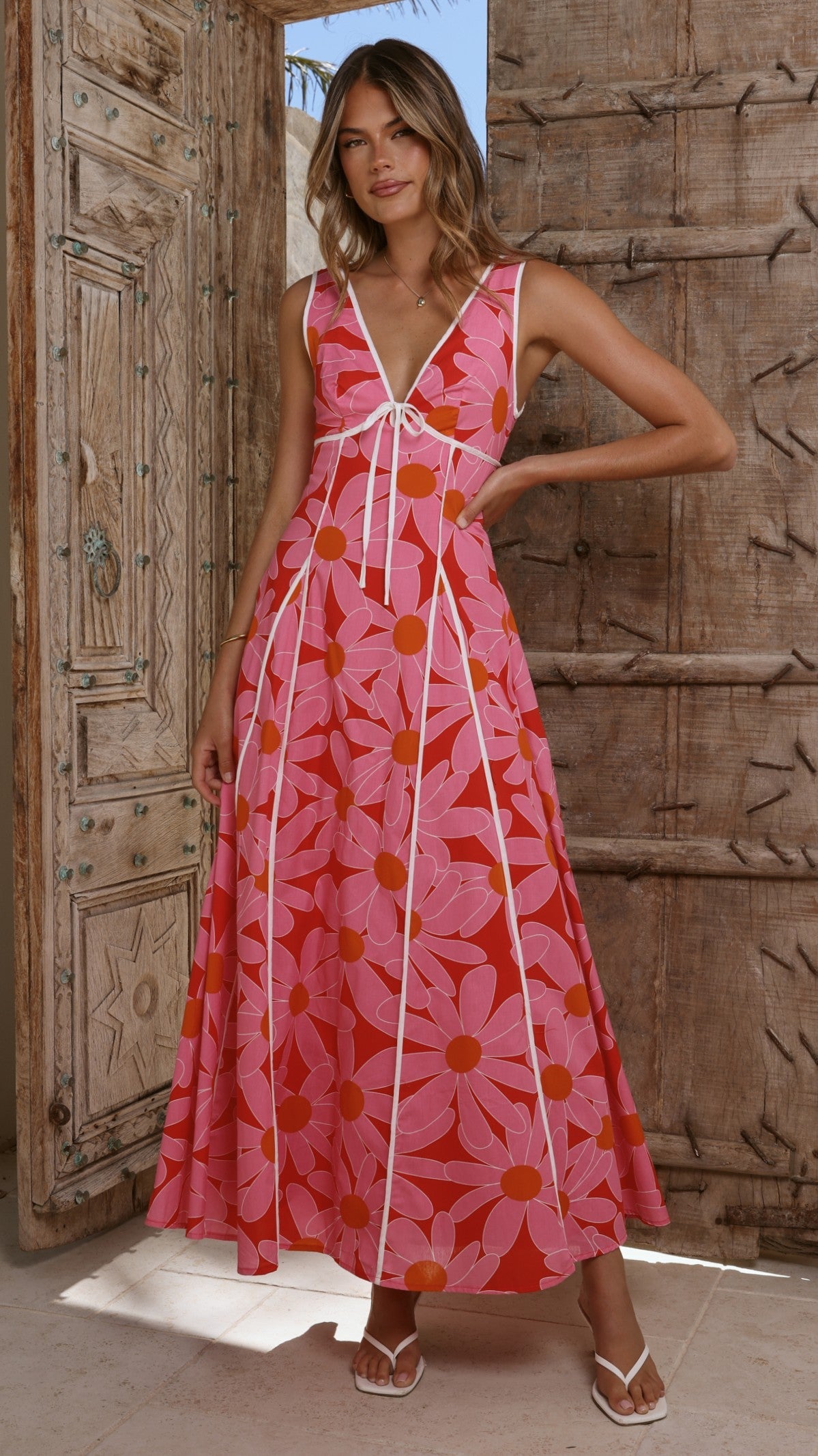 Tisha Maxi Dress - Pink/Red Floral