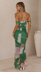 Lena Maxi Dress - Green Floral