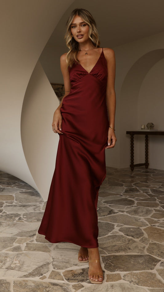 Ziah Maxi Dress - Wine