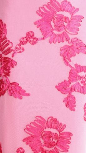 Nikova Maxi Dress - Pink Embroidery