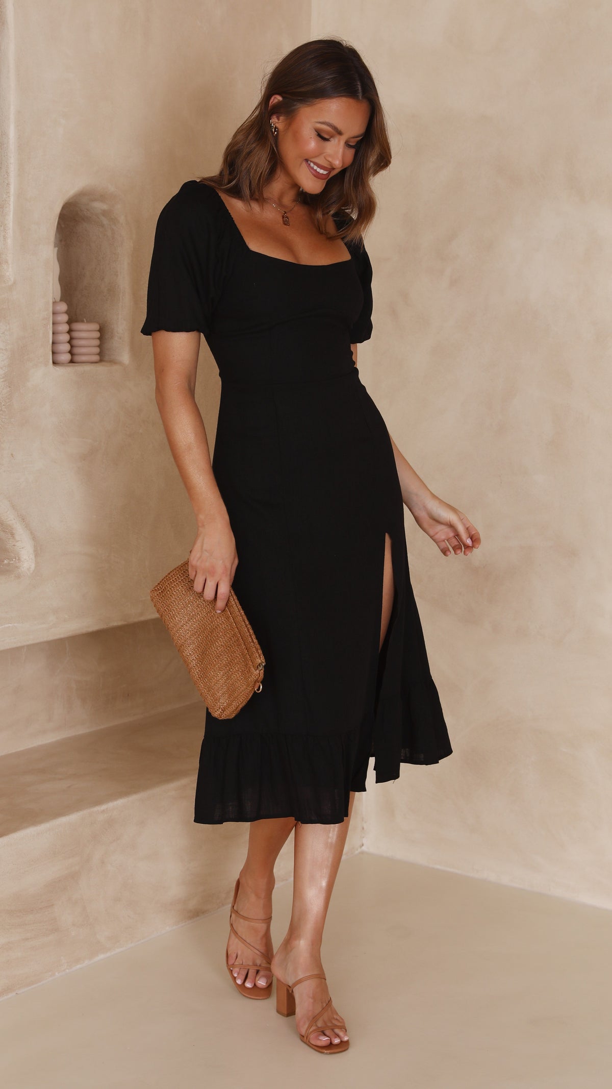 Dixie Midi Dress - Black