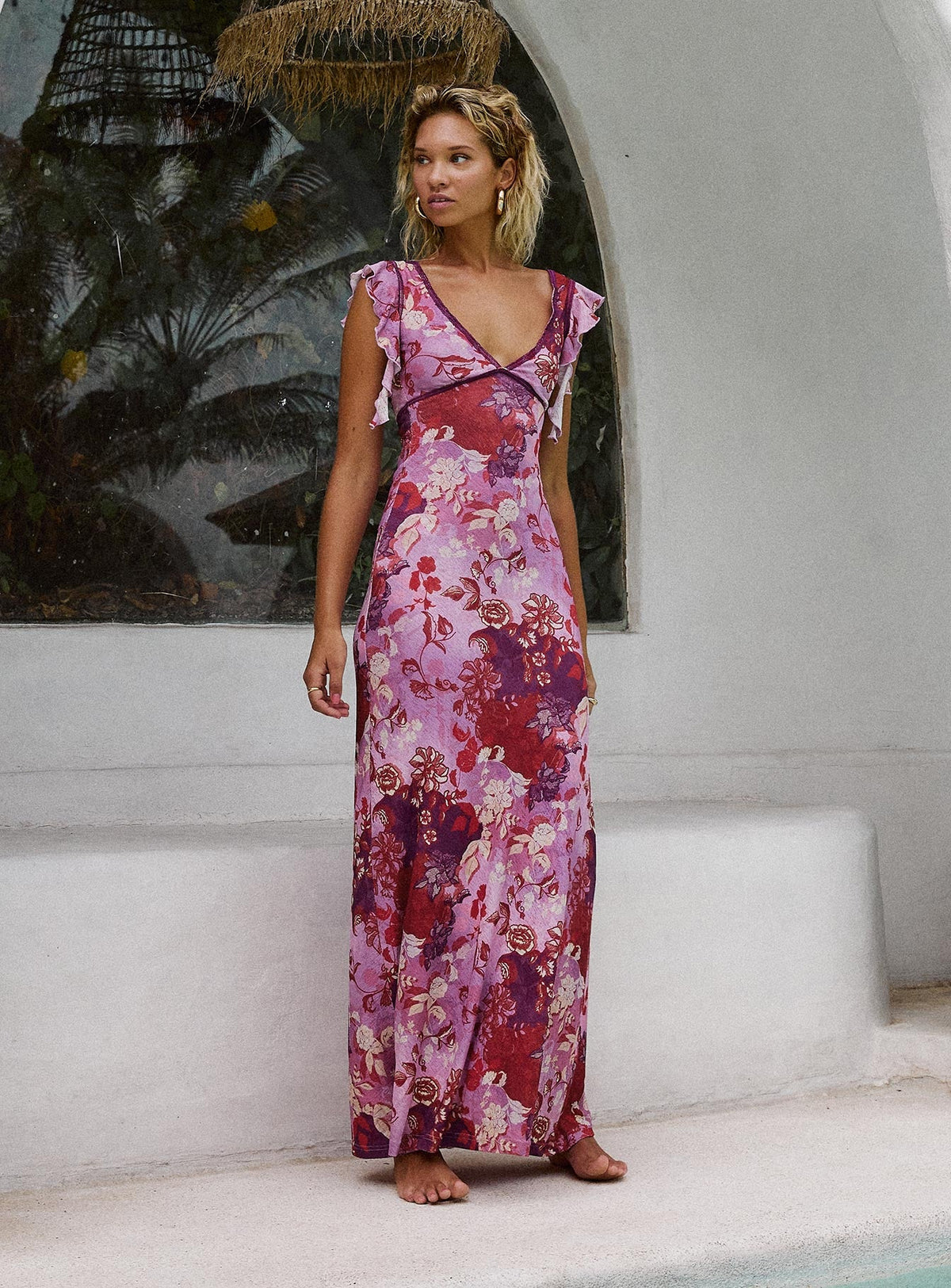 Soleila Maxi Dress Purple Multi