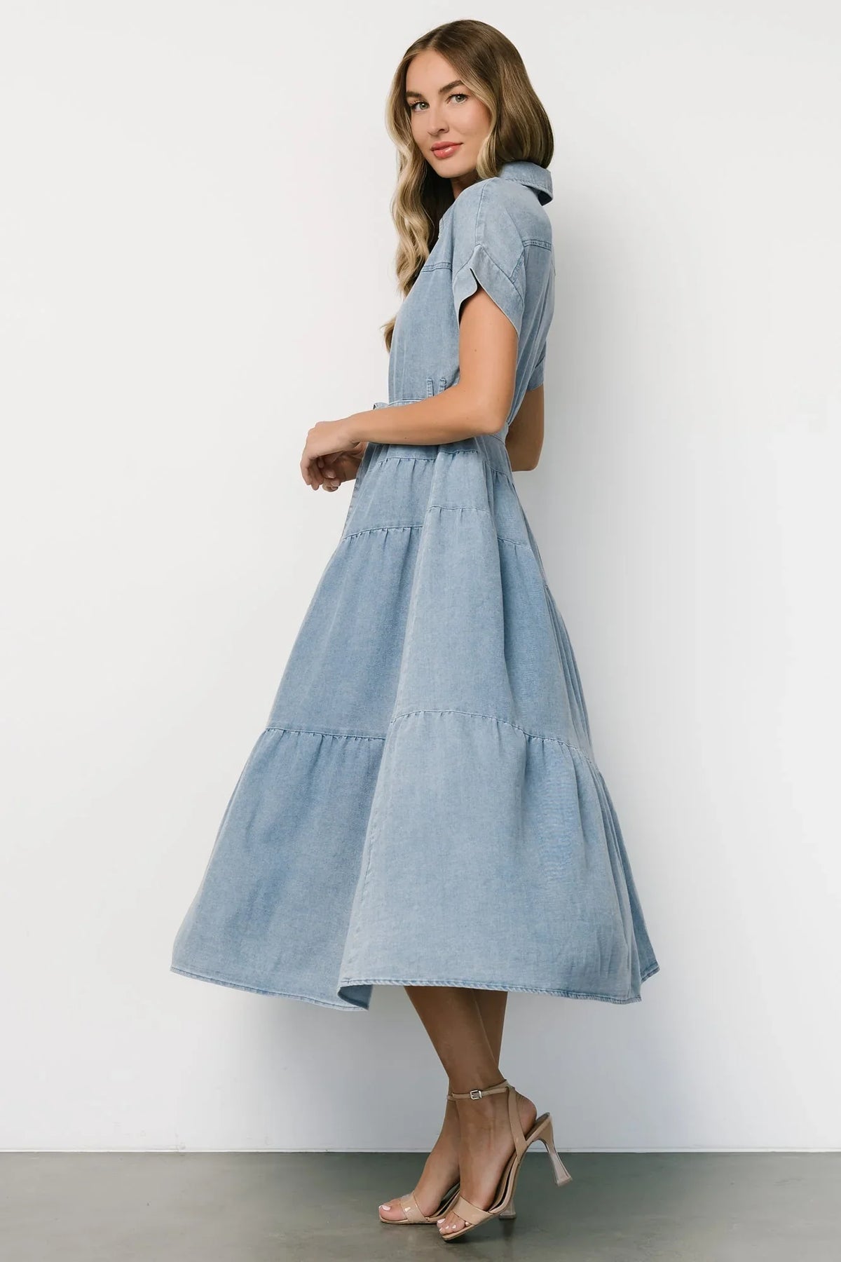 Logan Button Up Dress | Denim
