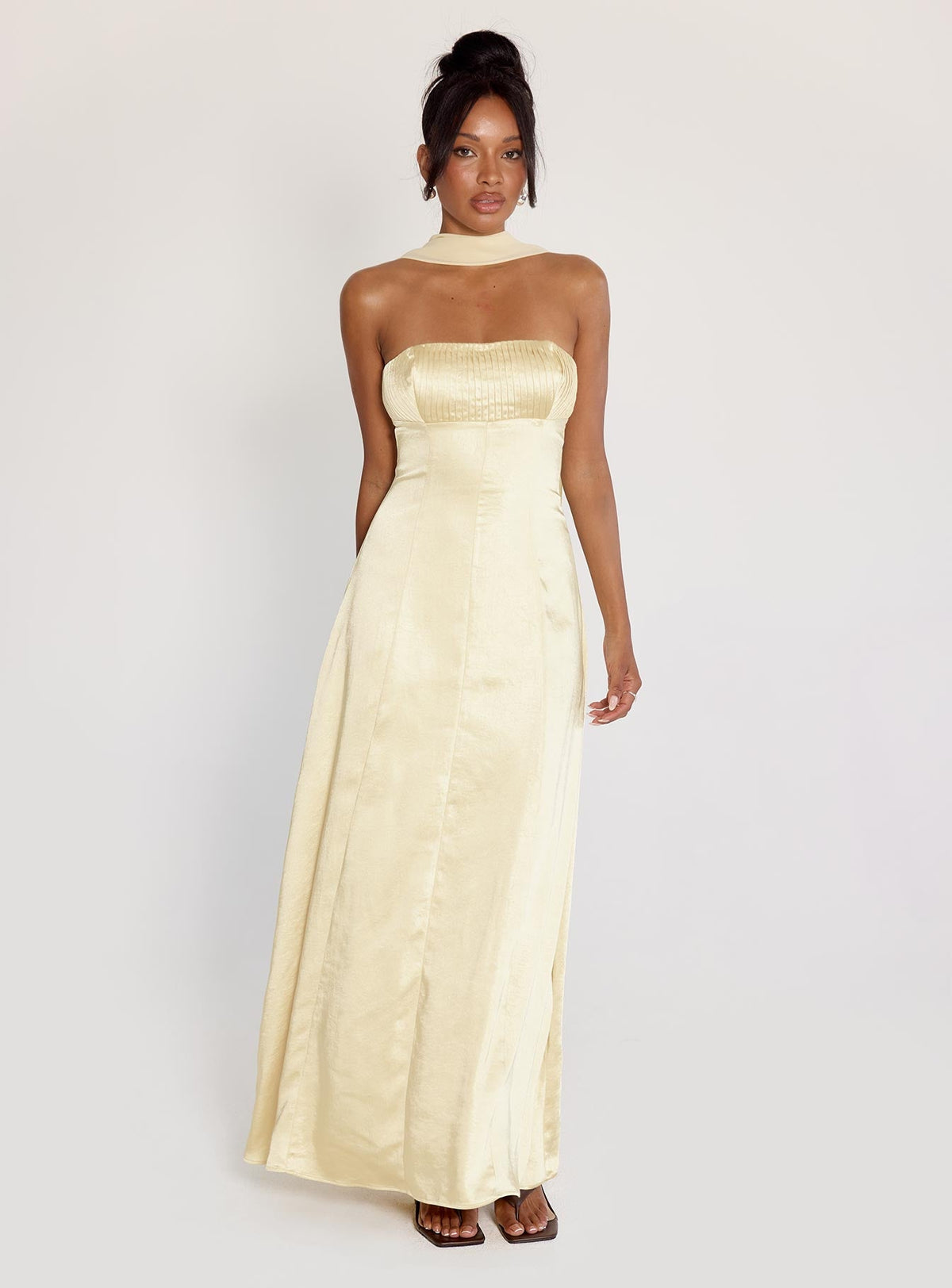 Masterpiece Strapless Maxi Dress Yellow