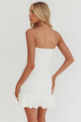 Prom Queen Bandeau Mini Dress White