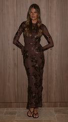 Lottie Maxi Dress - Chocolate