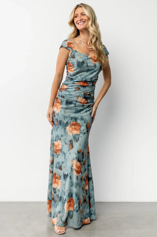 Amelia Tank Maxi Dress | Vintage Teal + Rust
