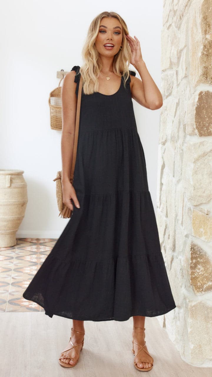 Jaliyah Midi Dress - Black