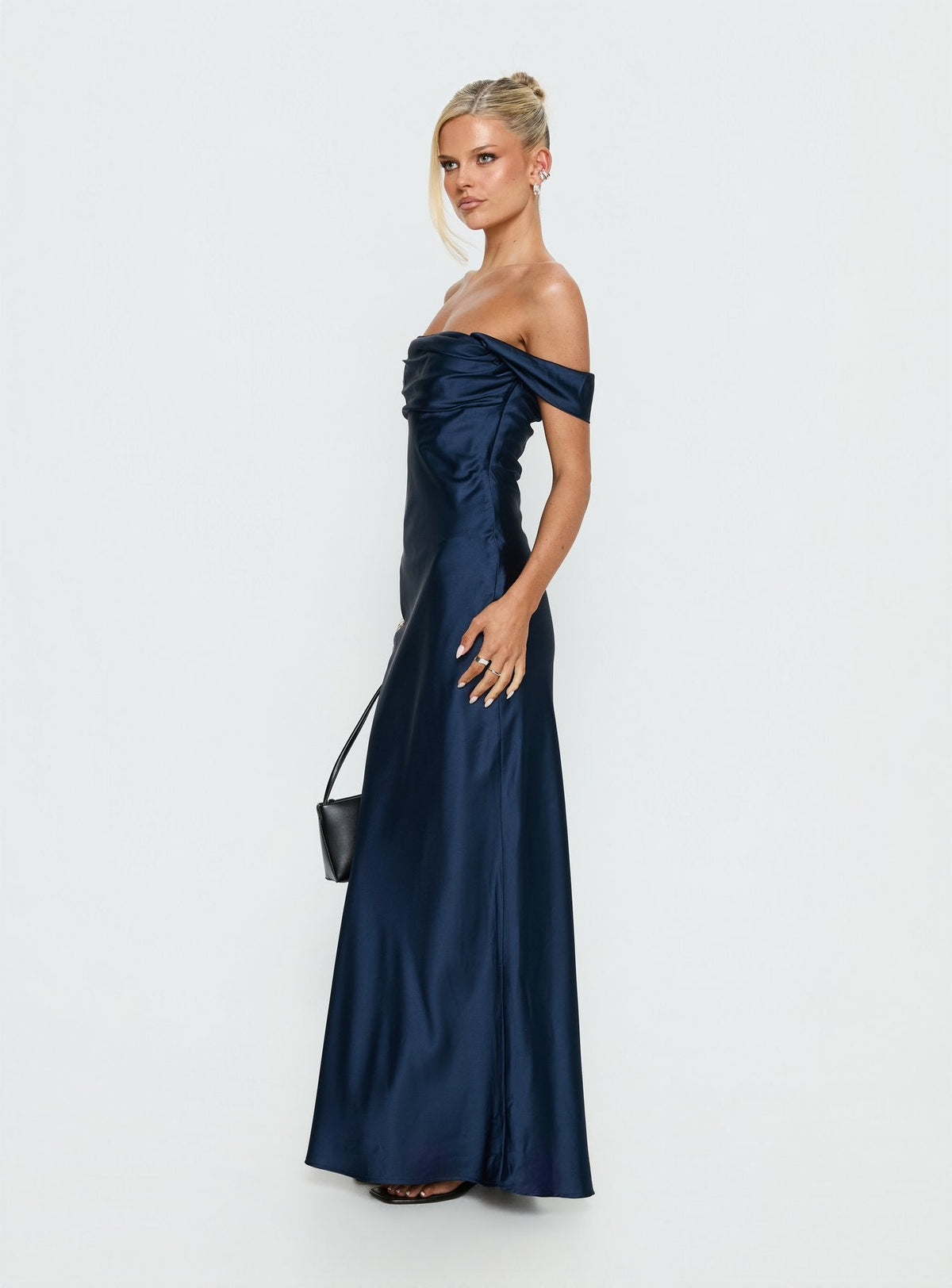 Azura Off The Shoulder Maxi Dress Navy