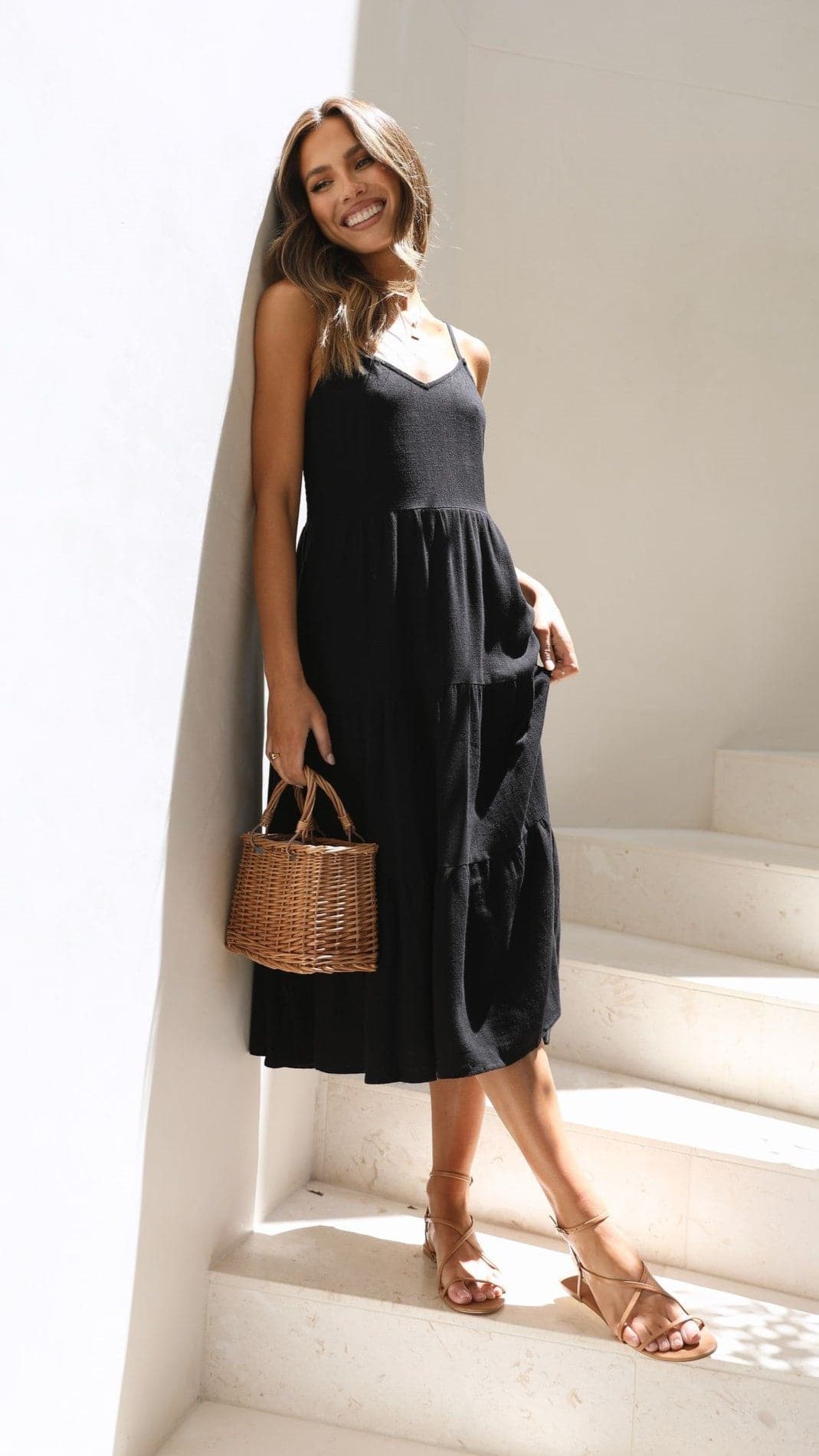 Zoey Midi Dress - Black