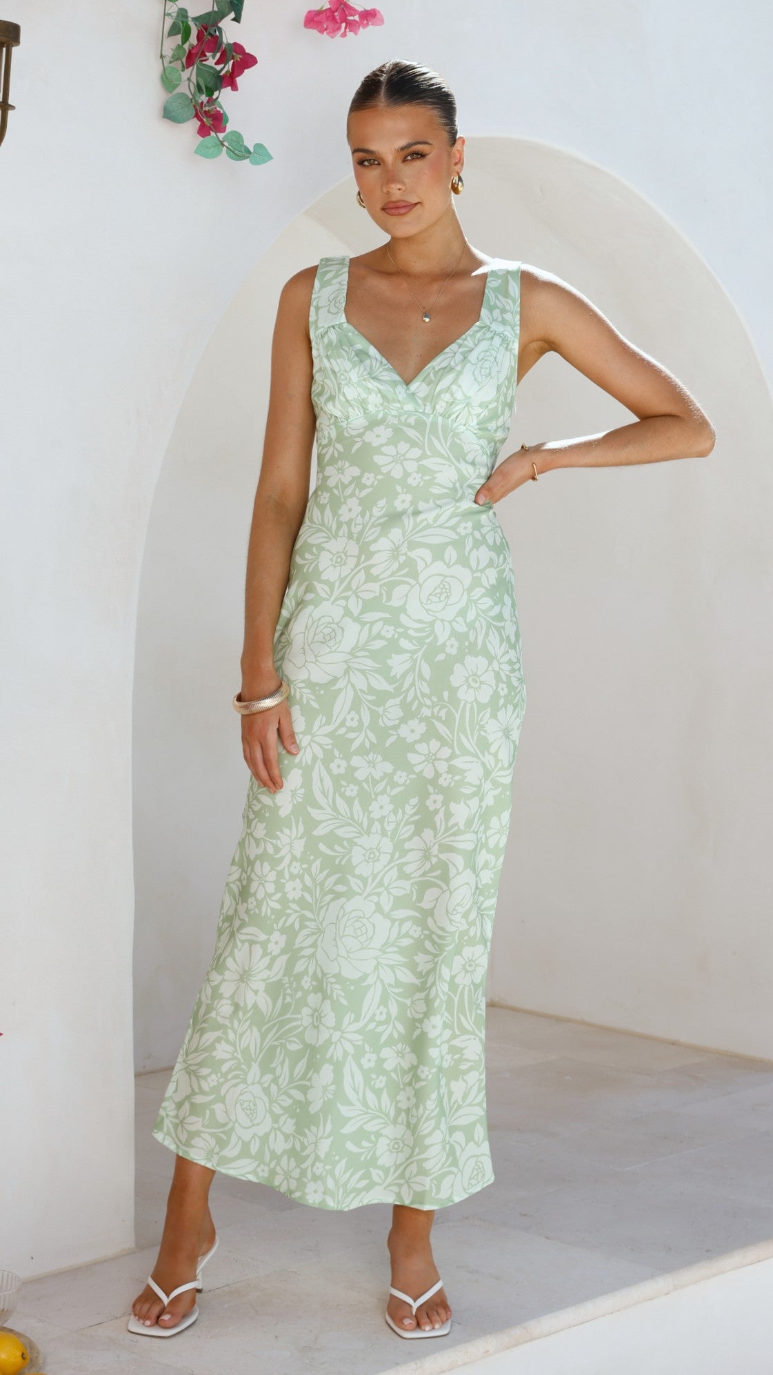 Rubie Maxi Dress - Lime Floral