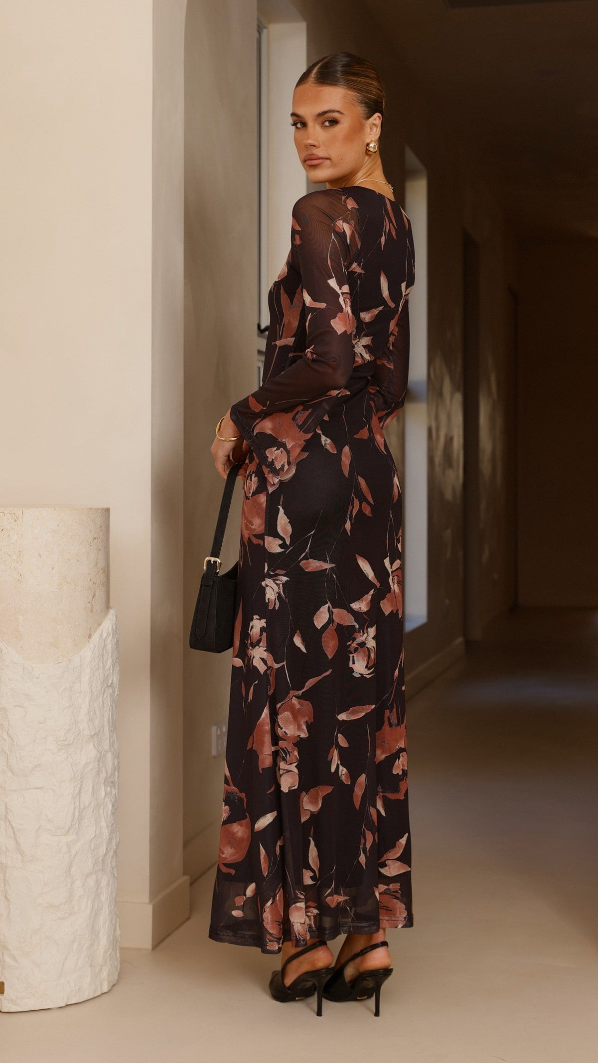 Koah Long Sleeve Maxi Dress - Flower Print