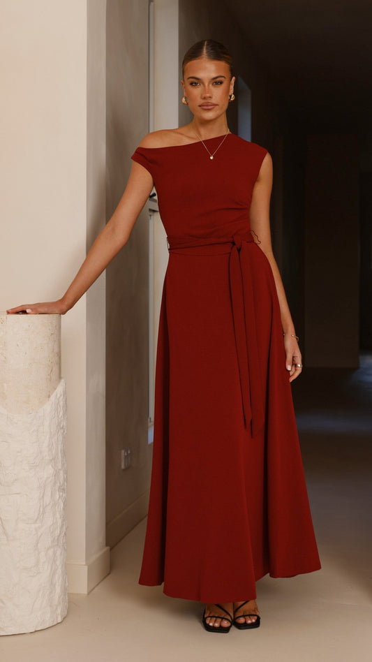 Gemma Maxi Dress - Burgundy