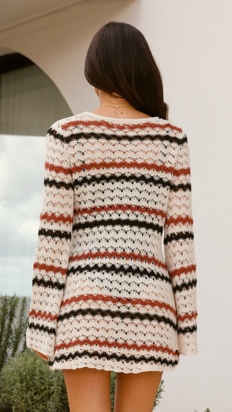 Bron Mini Dress - Natural Stripe