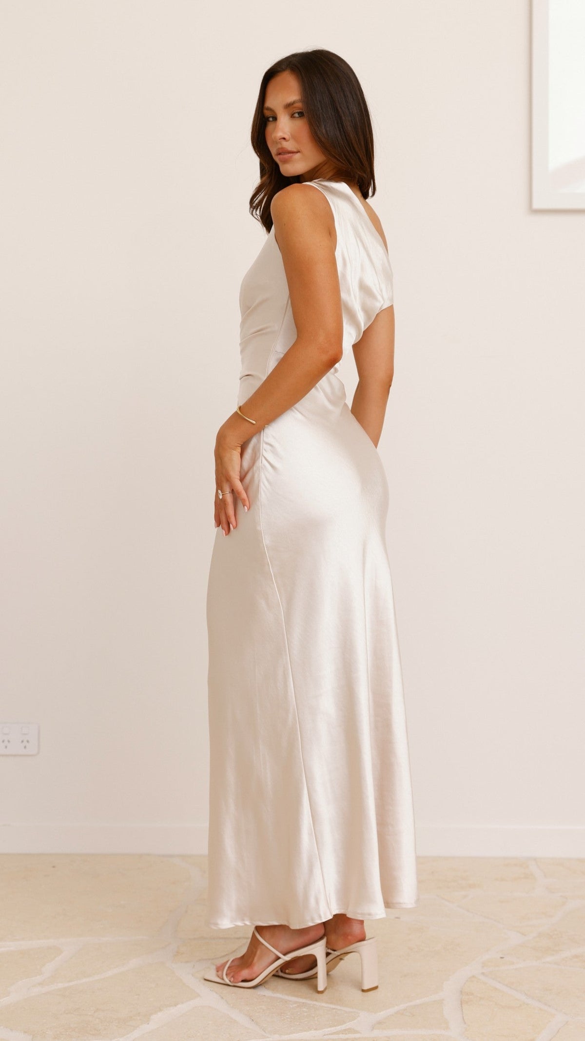 Auria Off Shoulder Maxi Dress - Champagne