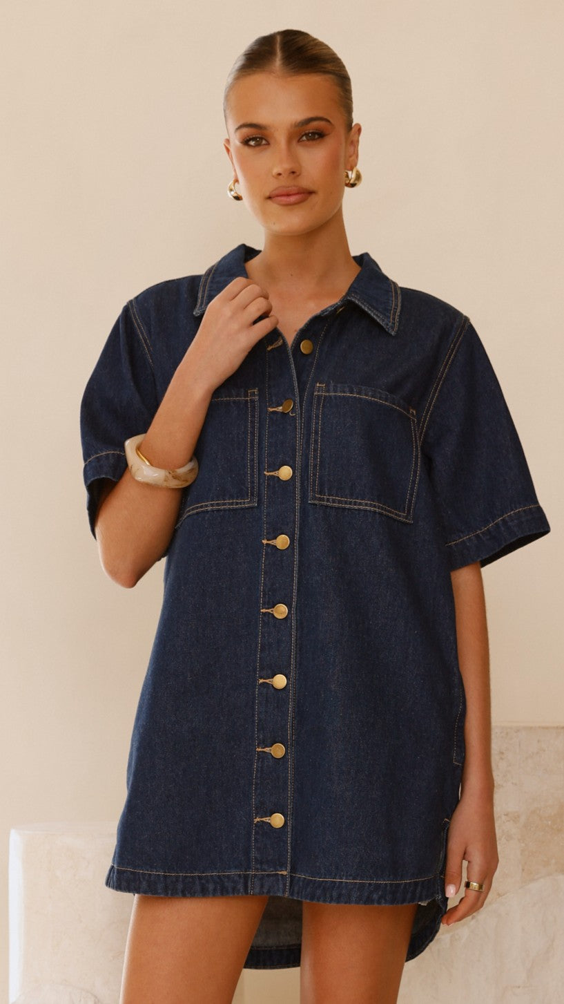 Rayna Denim Mini Dress - Indigo