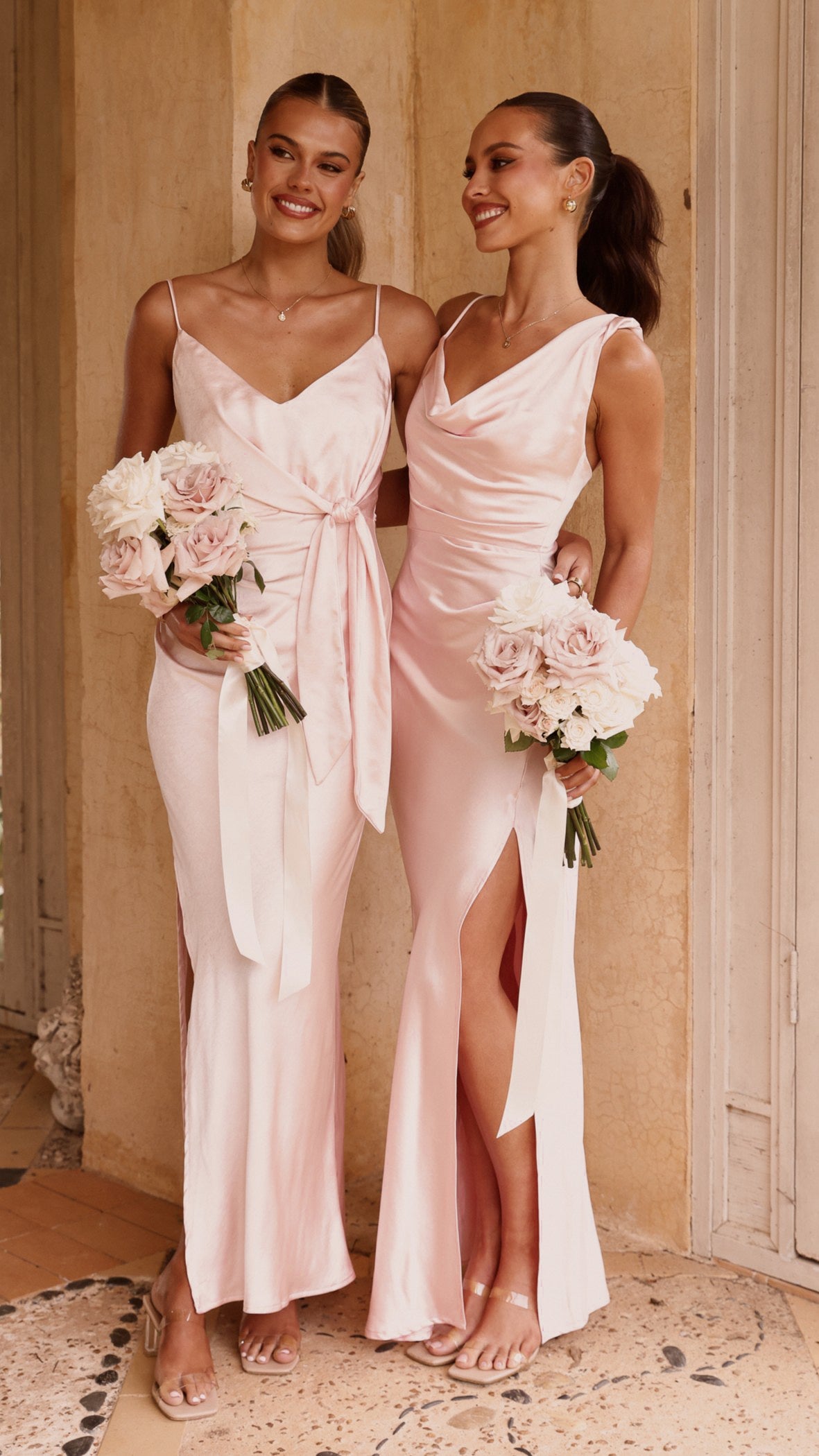 Iris Asymmetrical Maxi Dress - Pink