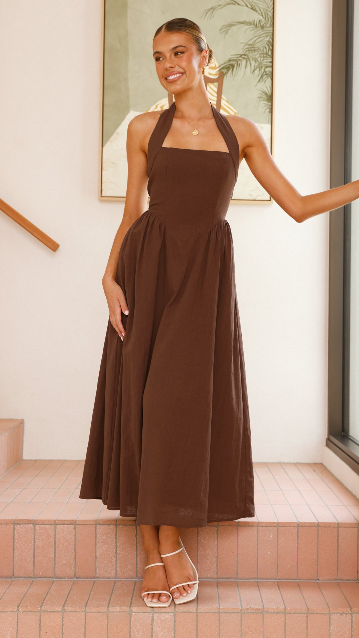 Caden Maxi Dress - Chocolate