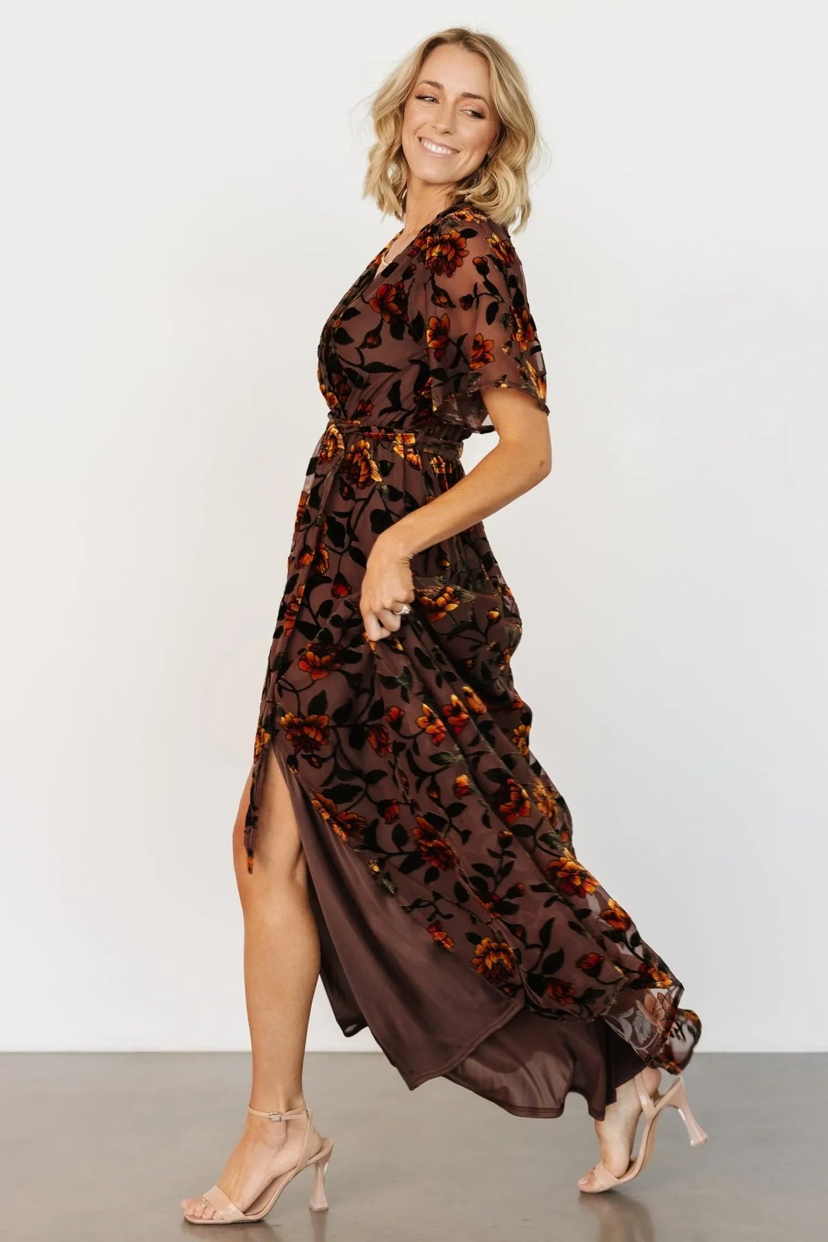 Uma Velvet Maxi Dress | Clove + Amber Floral