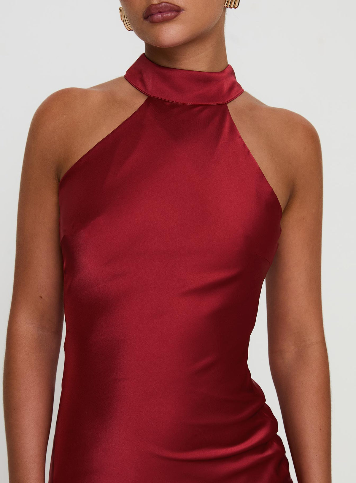 Mordecai Halter Maxi Dress Burgundy