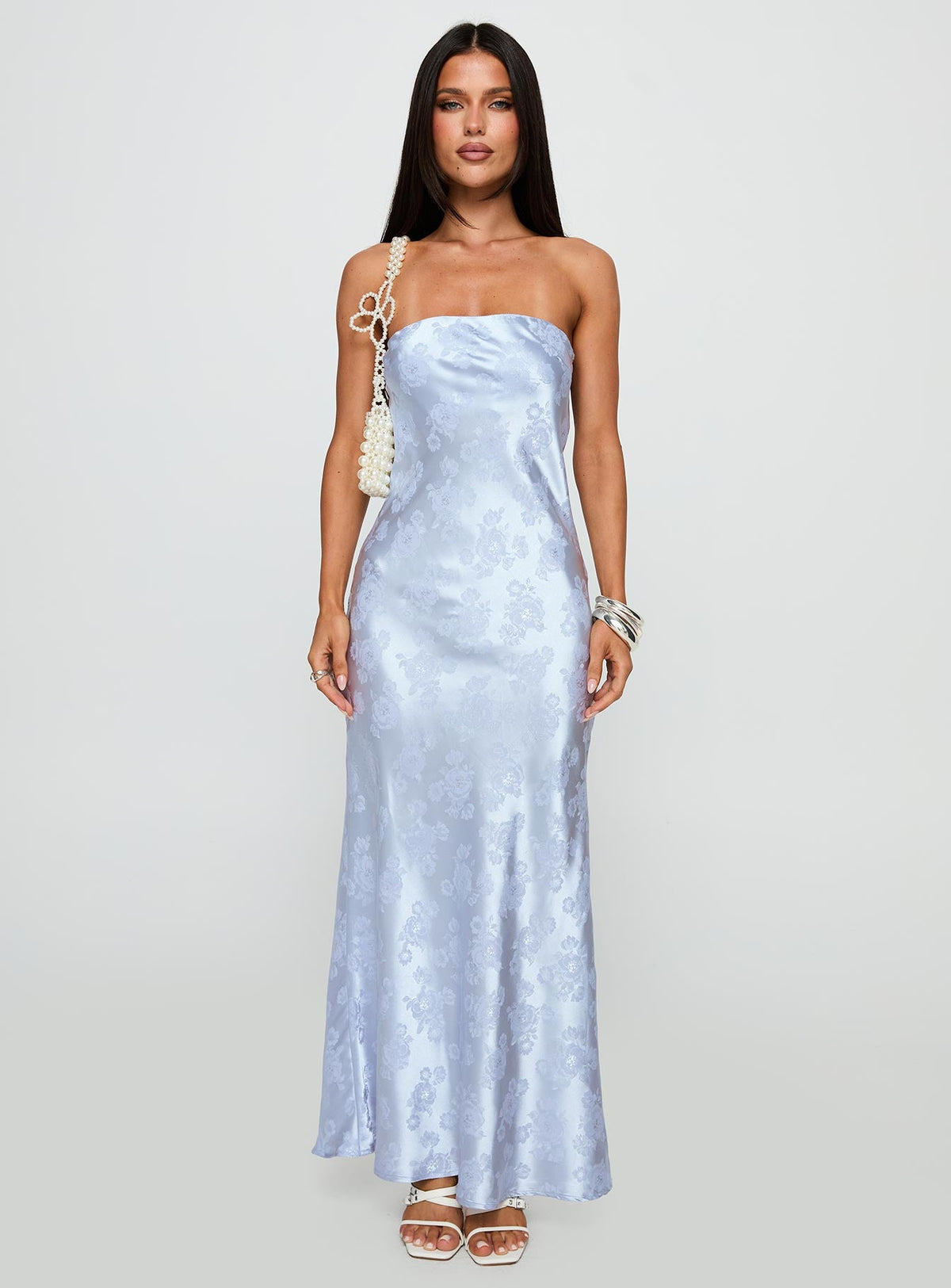 Haley Maxi Dress Blue Jacquard