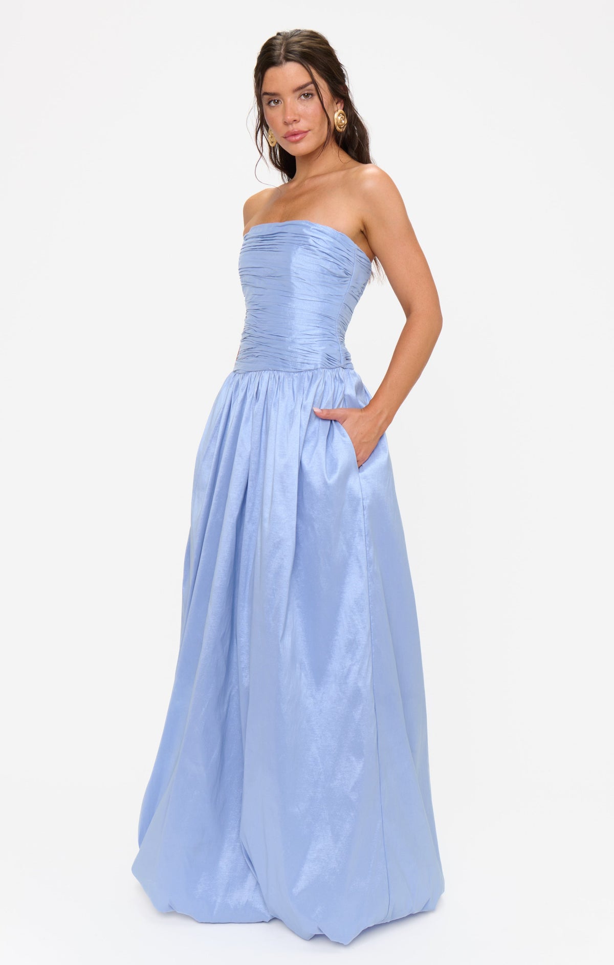 Morgan Maxi Dress ~ Borrowed Blue Taffeta
