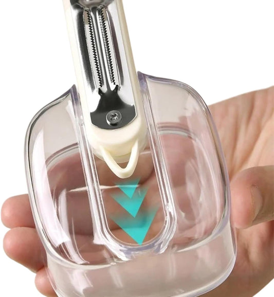 Peeler with Container,Storage Vegetable Peeler,Mess Free Peel Catcher,Stainless Steel Blade for Home Kitchen Fruit Prep