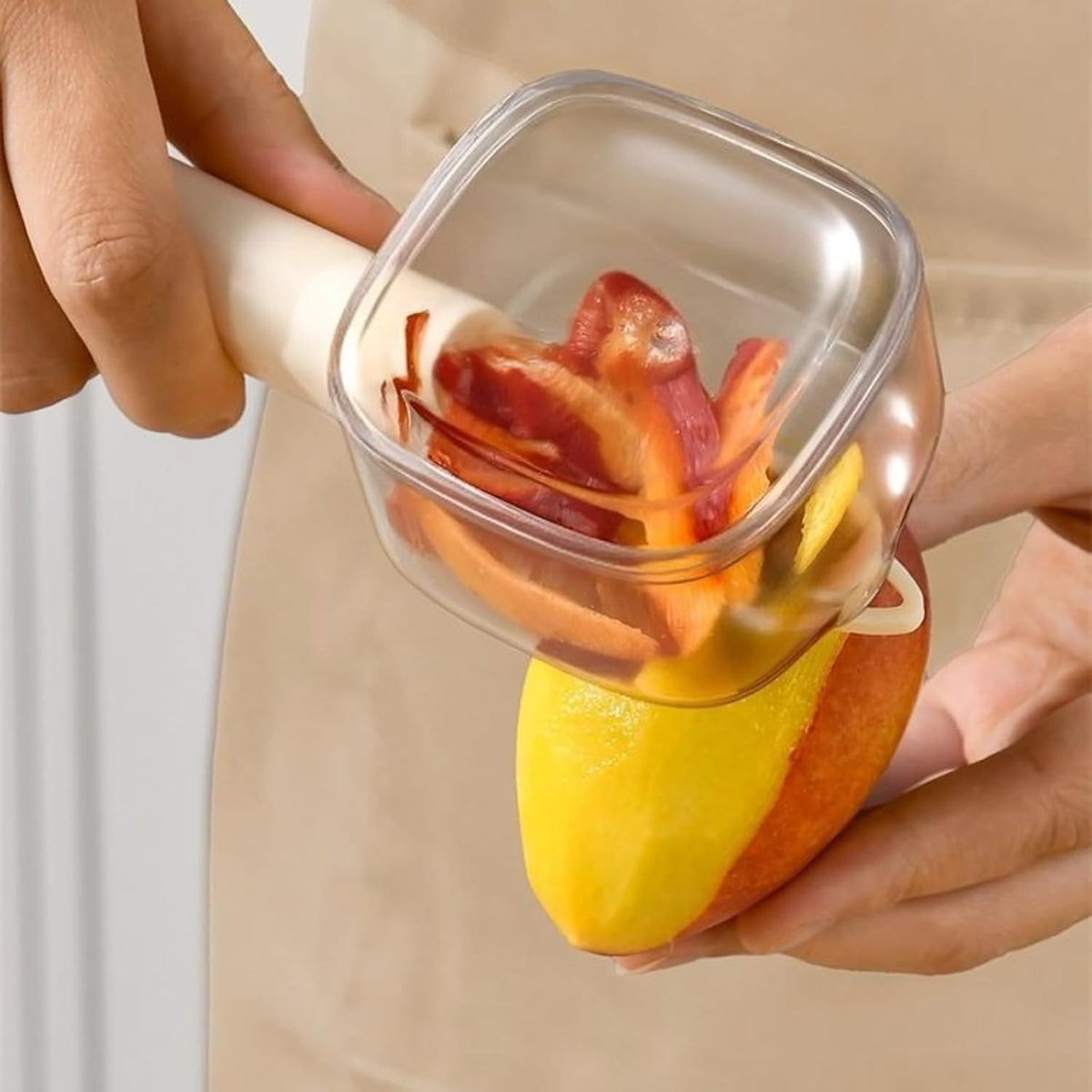 Peeler with Container,Storage Vegetable Peeler,Mess Free Peel Catcher,Stainless Steel Blade for Home Kitchen Fruit Prep