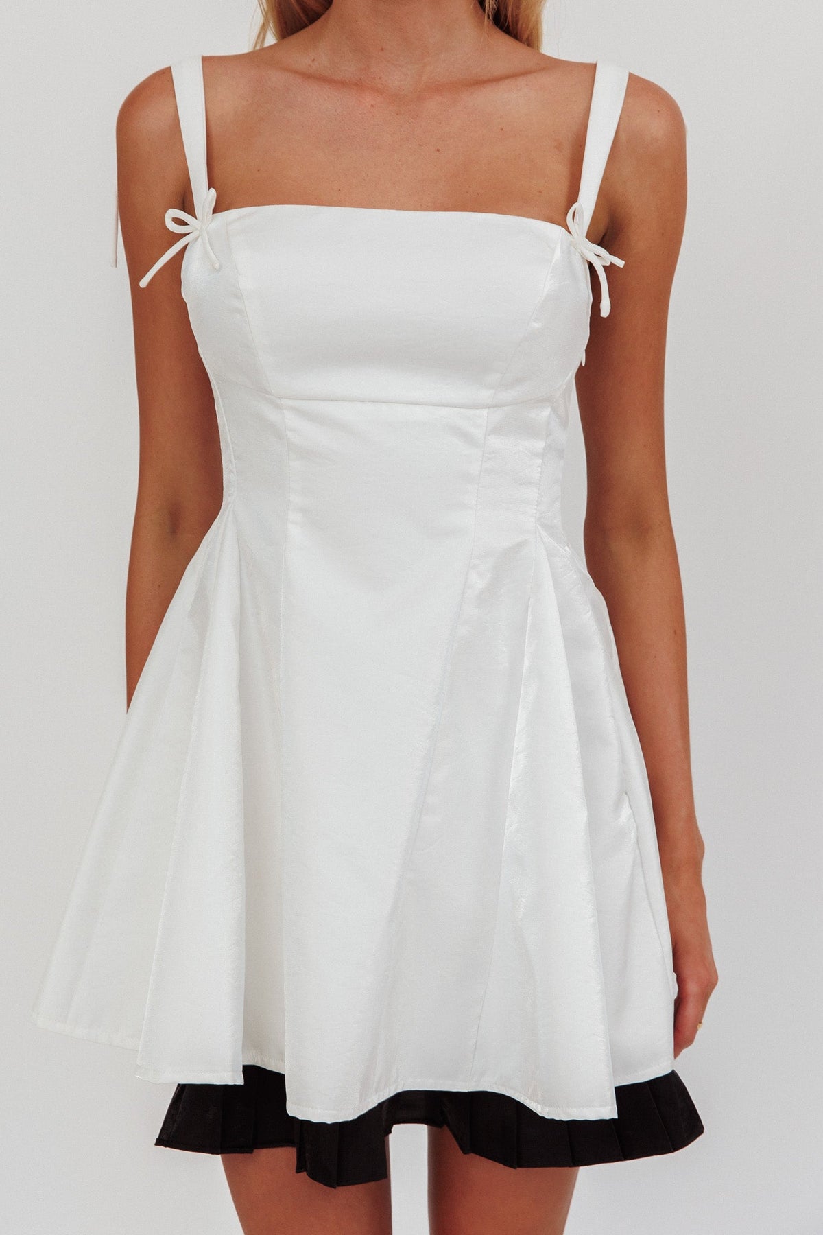 Night Rider Fit And Flare Mini Dress White