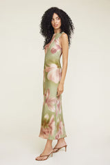Liora Satin Maxi Slip Dress-Pink Fern
