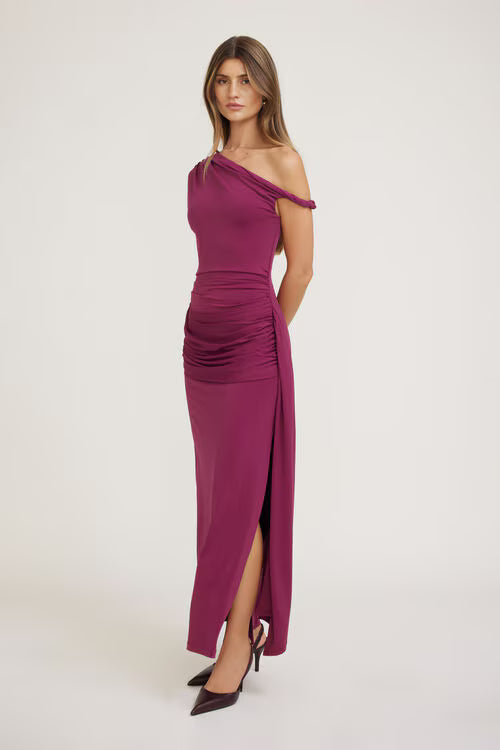 Sculpt Draped Off Shoulder Maxi Dress