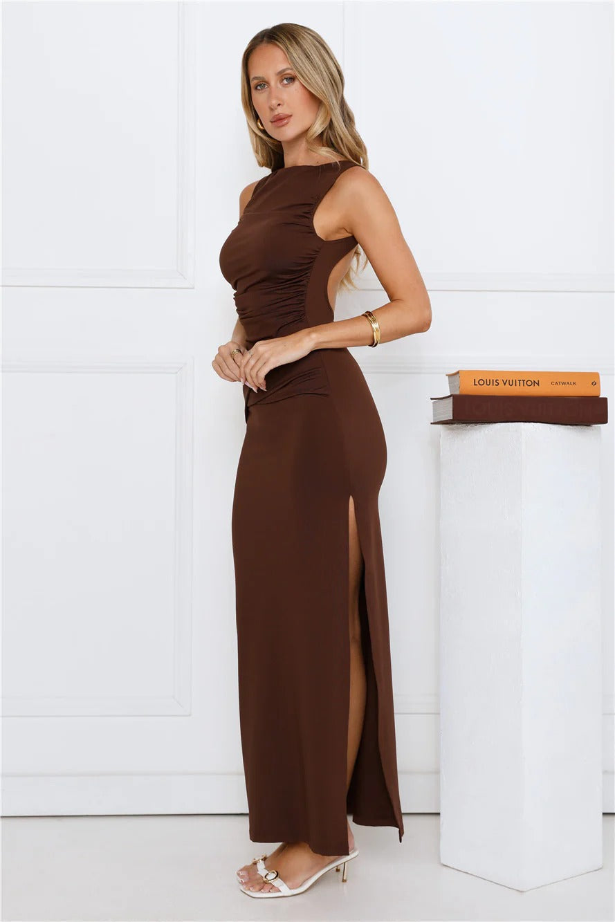 Simple Chic Maxi Dress Brown