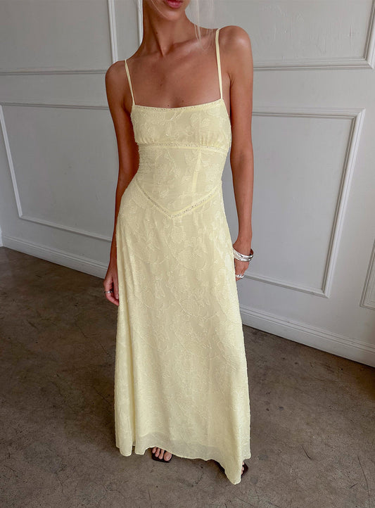 South Of France Maxi Dress Yellow