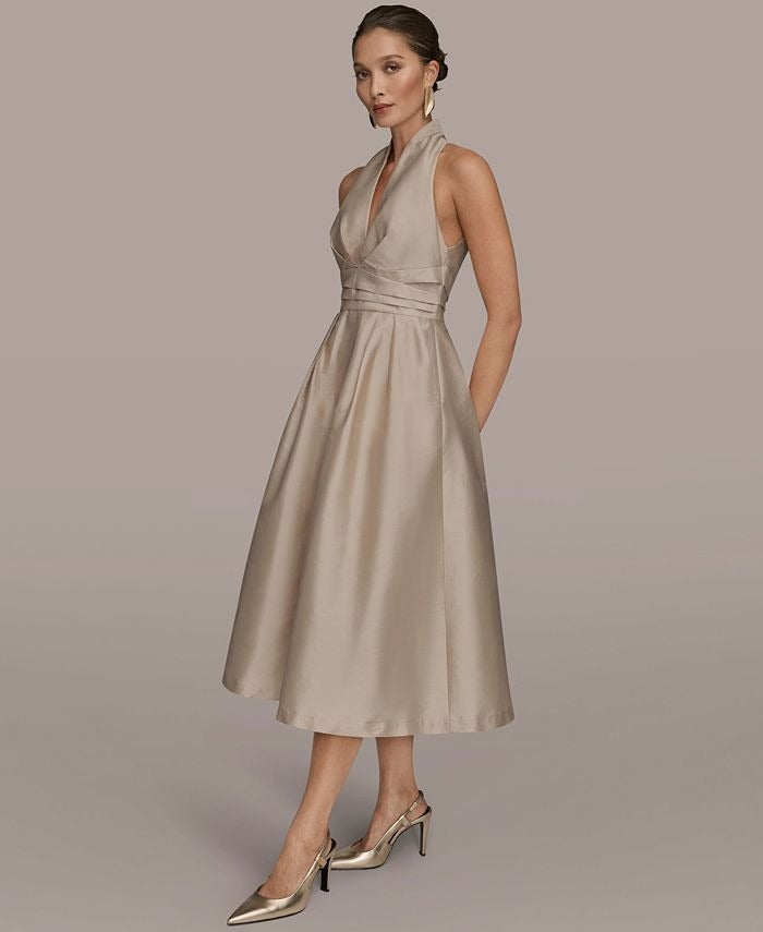 Donna Karan New York Women's A-Line Halter Midi Dress