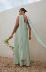 Tinsley Tube Dress ~ Pistachio Luxe Satin