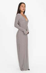 Lopez Maxi Dress ~ Silver Stretch