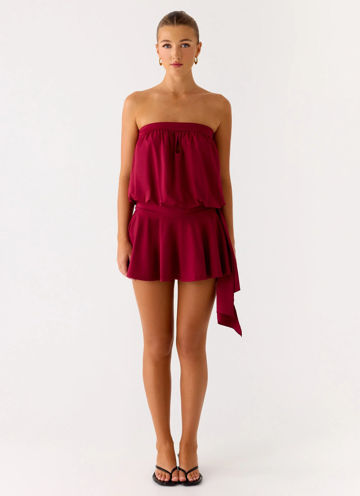 Forever Young Mini Dress - Dark Cherry