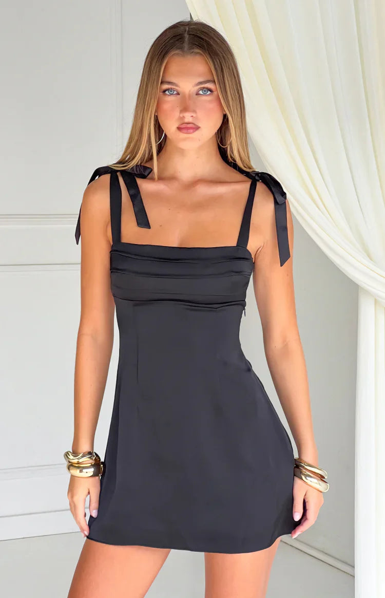 Akira Black Tie Mini Dress