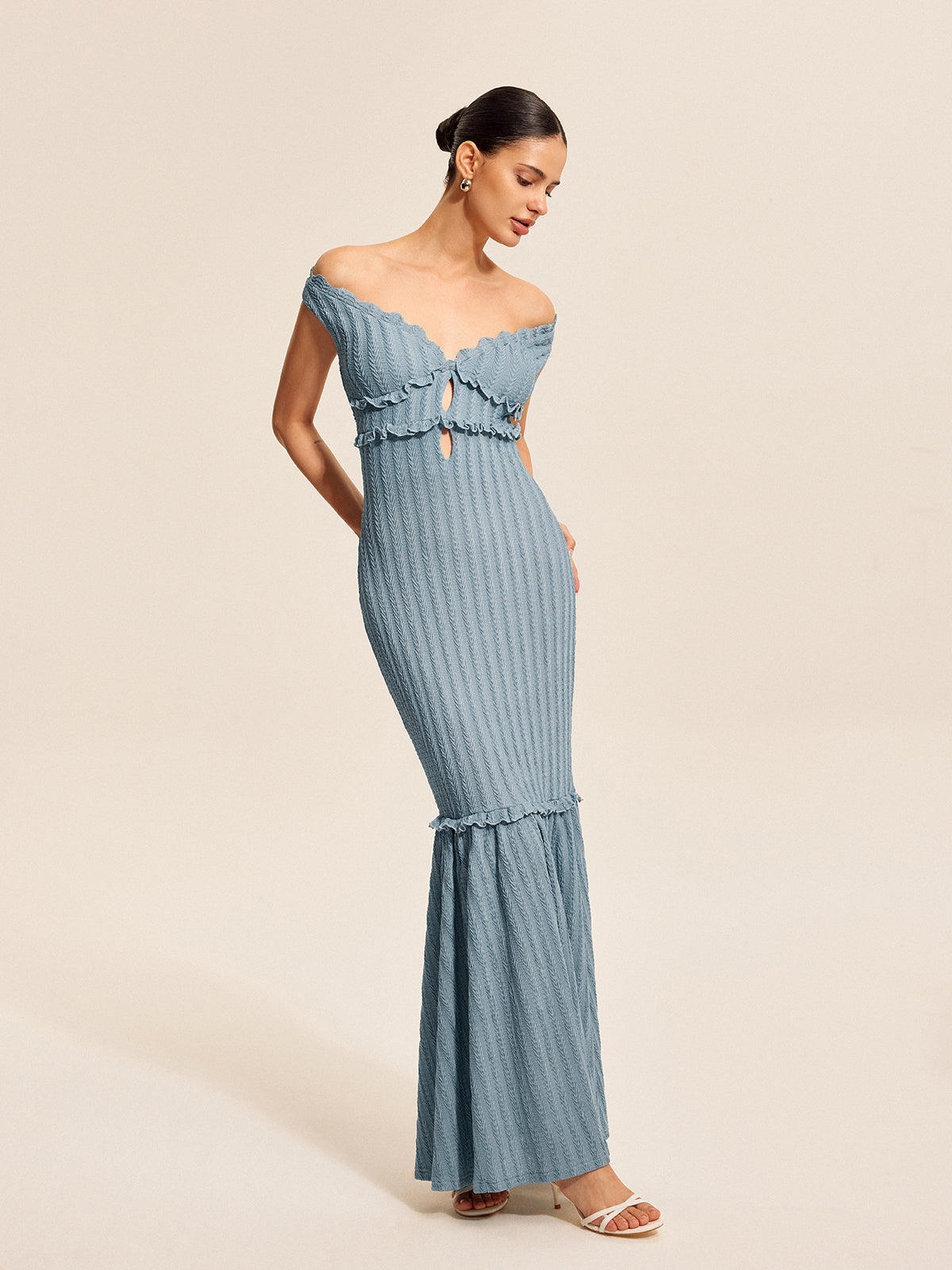 Off-Shoulder Ruffle Detail Dress