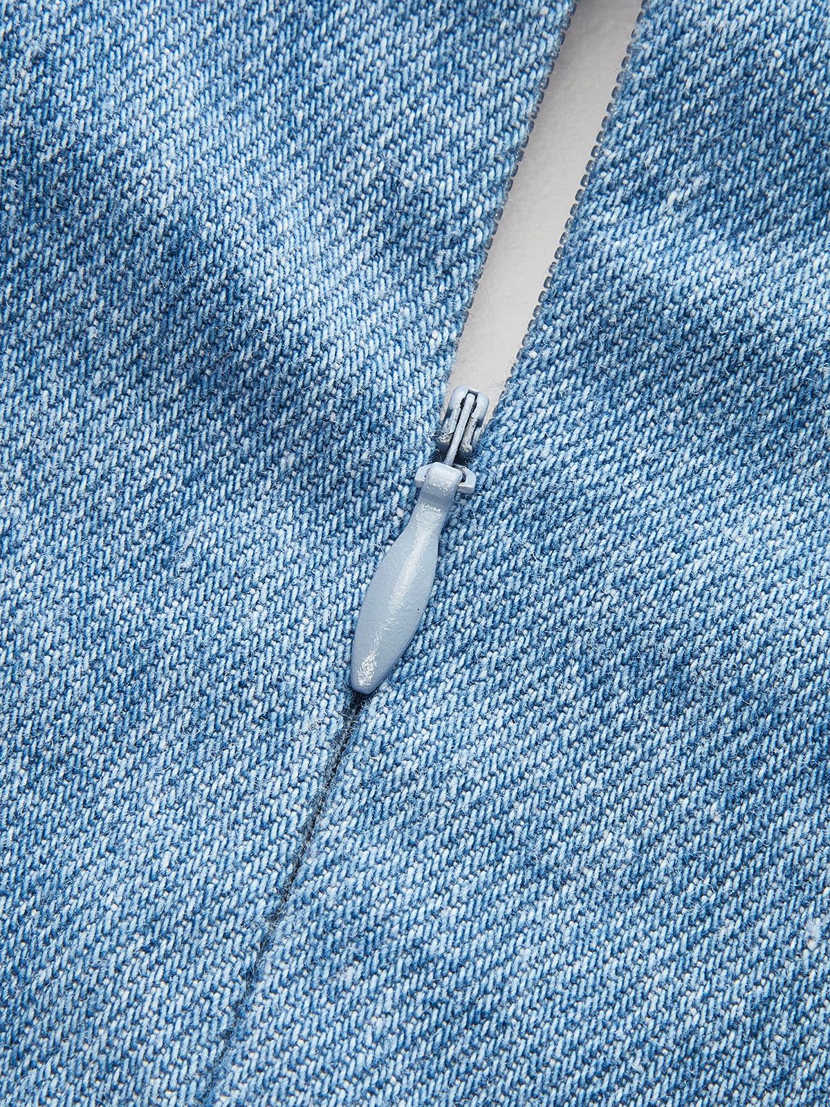 Halter Neck Buckle Detail Denim Dress