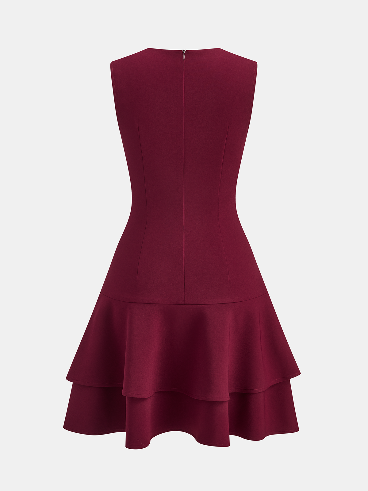 Asymmetric Ruffle Hem Sleeveless Mini Dress