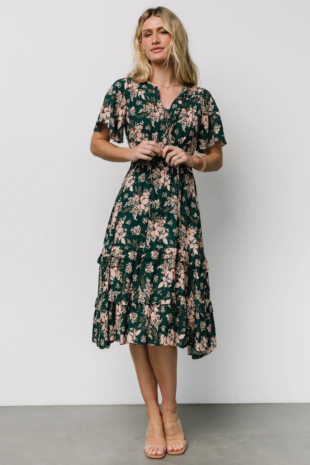 Spell Boho Midi Dress | Topaz + Blush Floral