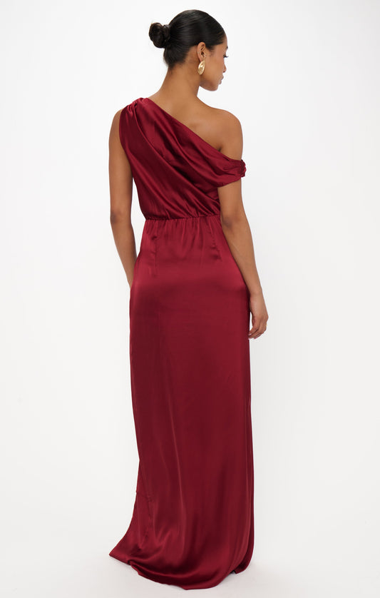 Jodie Dress ~ Cranberry Luxe Satin