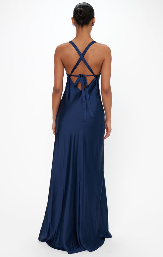 Anderson Maxi Dress ~ Midnight Navy Luxe Satin