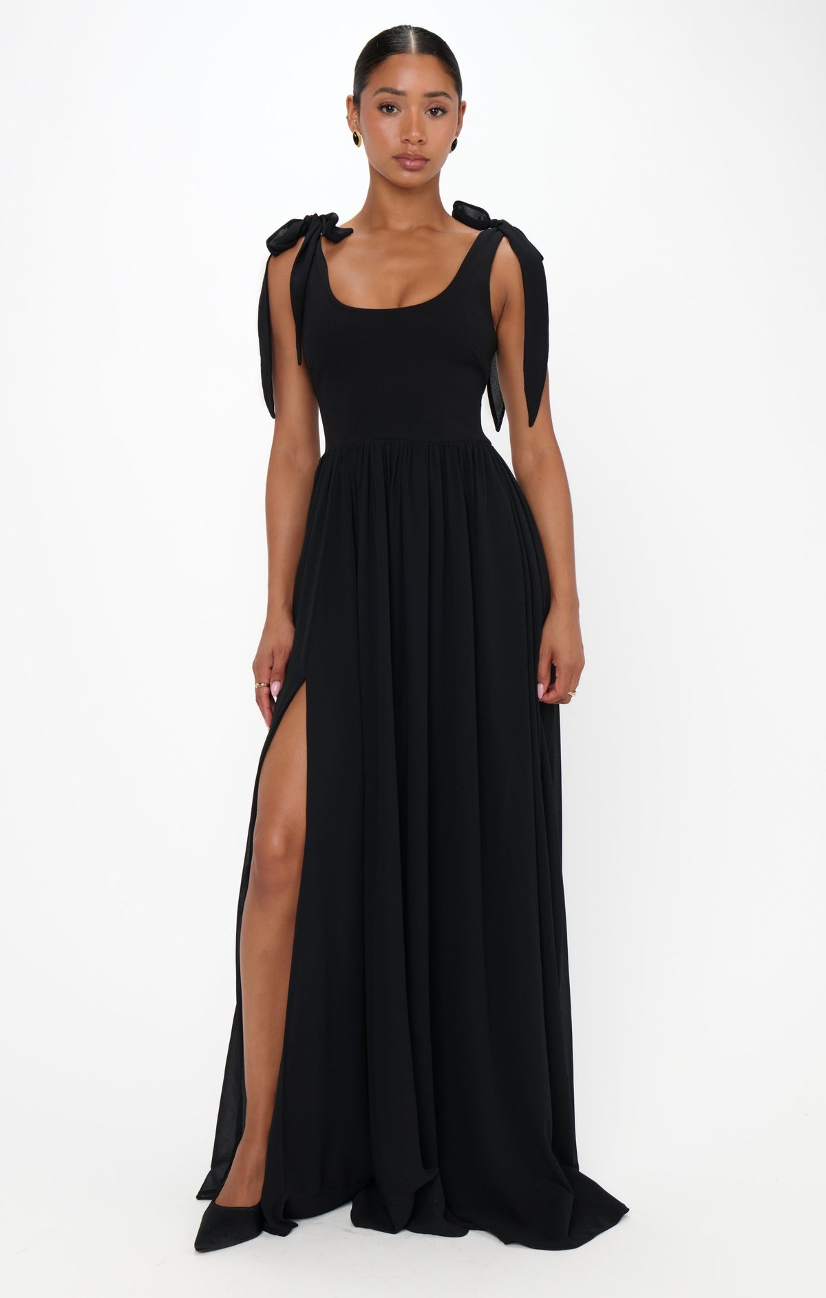 Harper Maxi Dress ~ Black Chiffon