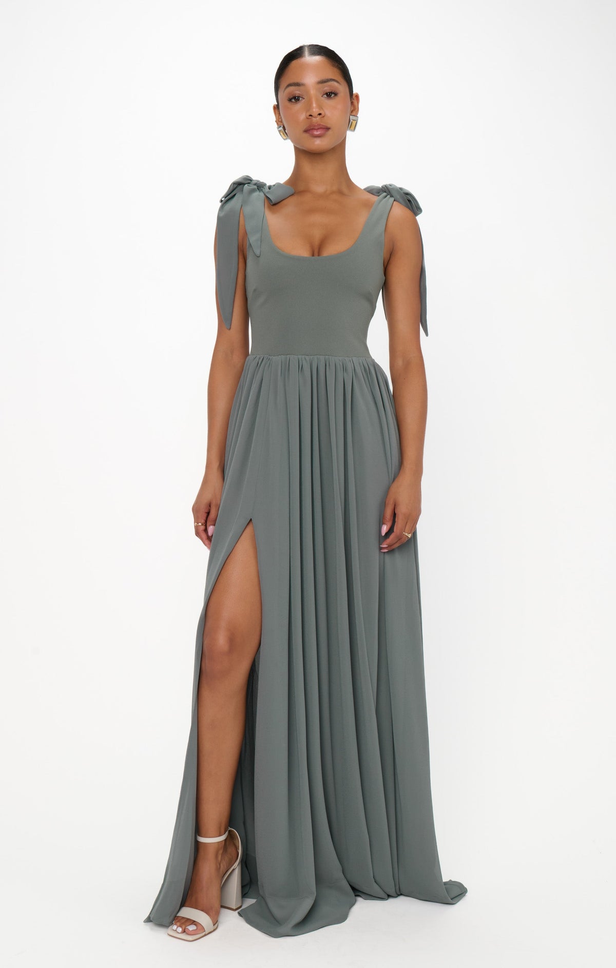Harper Maxi Dress ~ Deep Sage Chiffon
